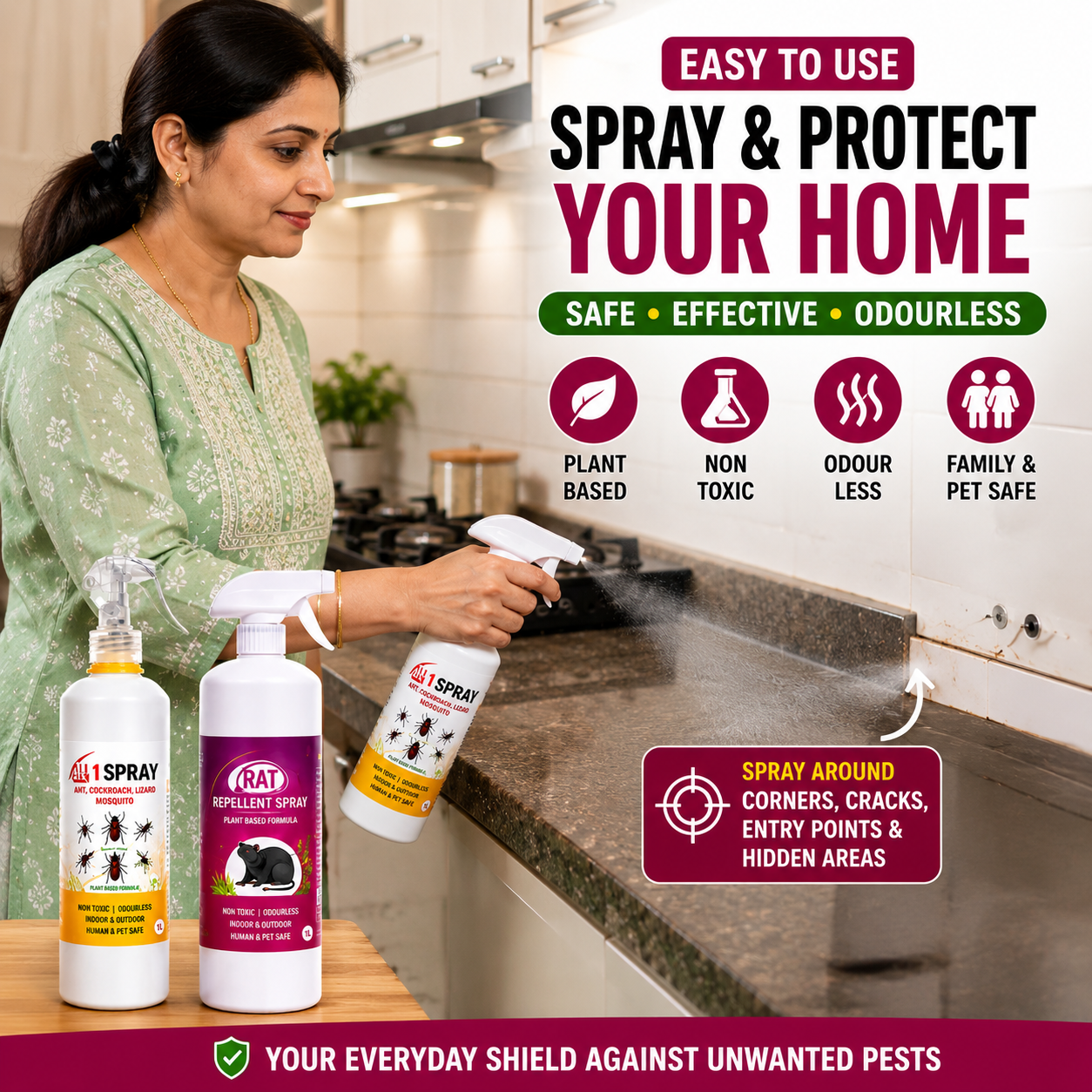 All In One Pest Control Spray + FREE Rat Repellent Spray