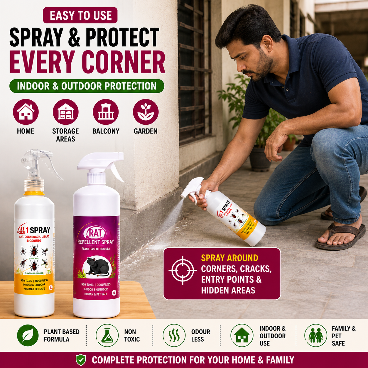 All In One Pest Control Spray + FREE Rat Repellent Spray