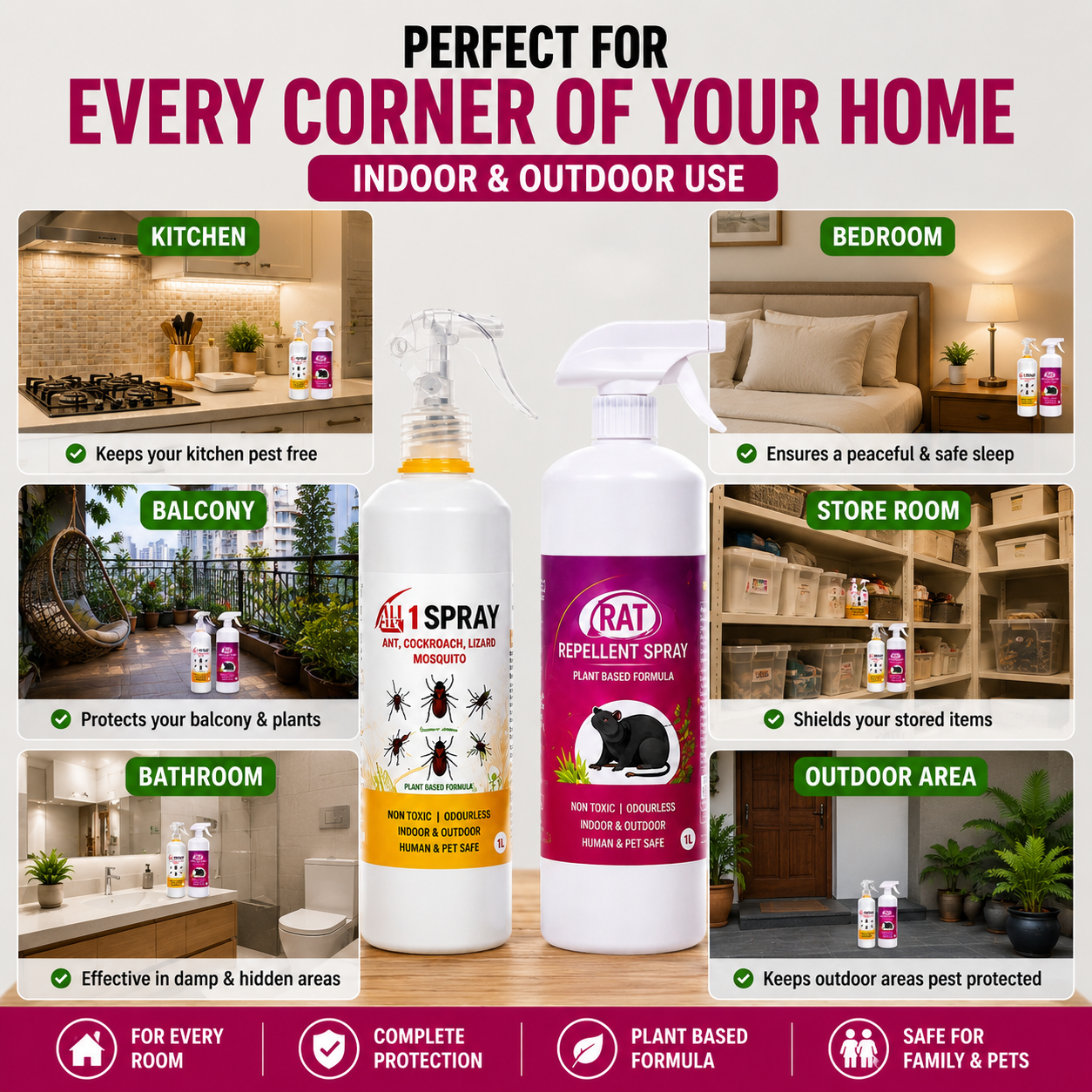 All In One Pest Control Spray + FREE Rat Repellent Spray