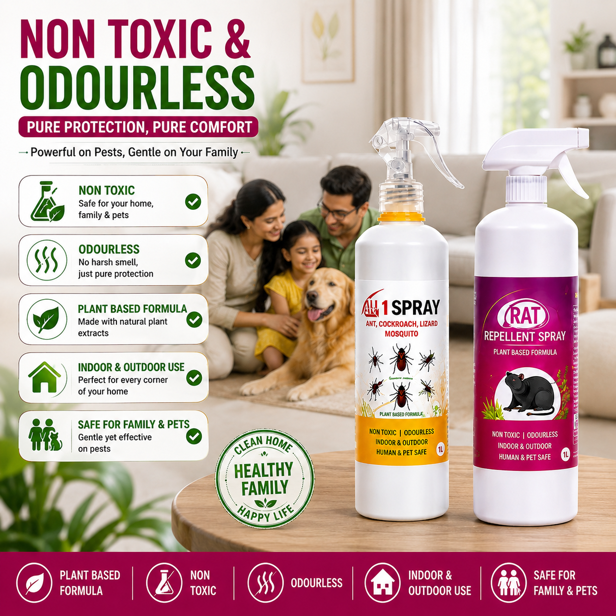 All In One Pest Control Spray + FREE Rat Repellent Spray