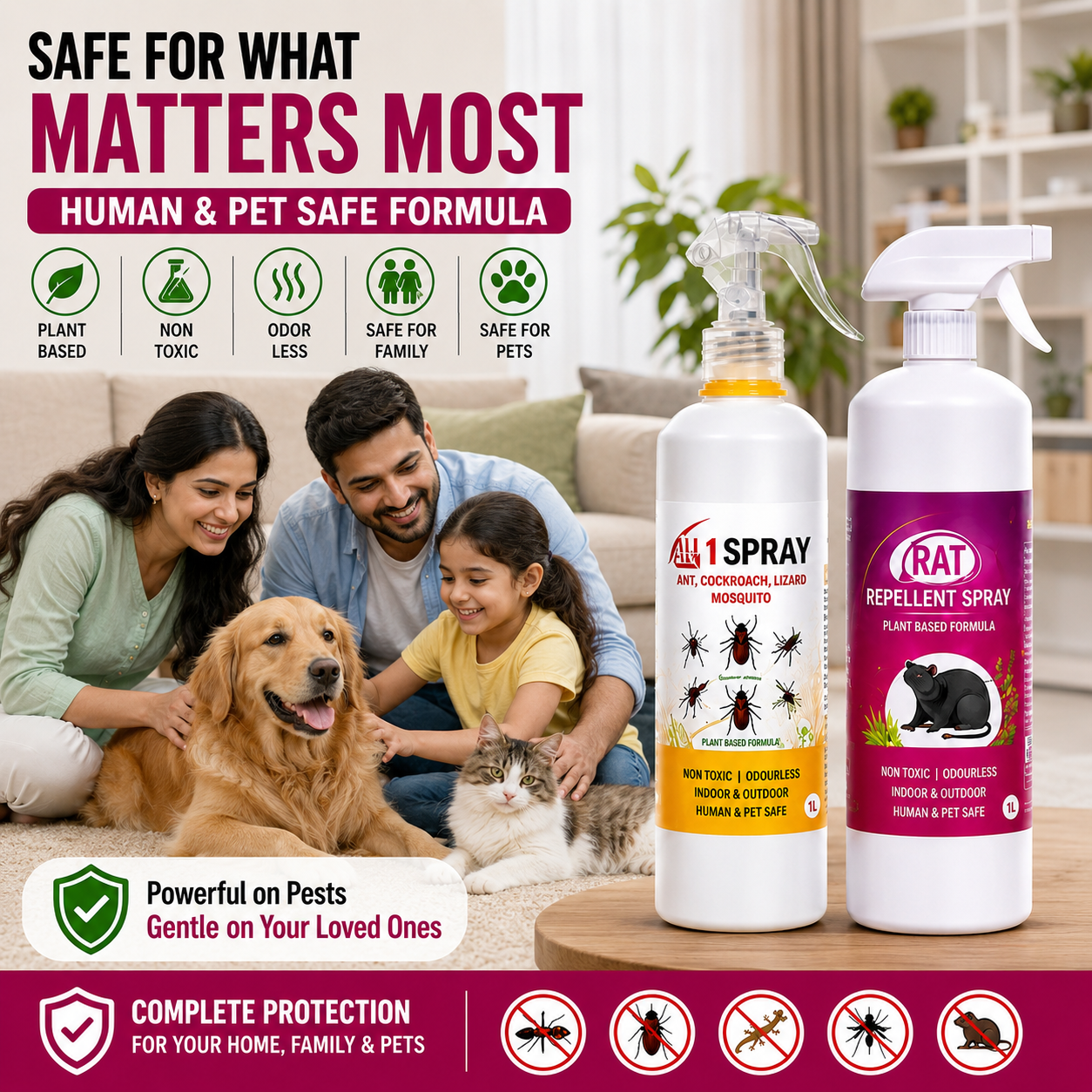 All In One Pest Control Spray + FREE Rat Repellent Spray